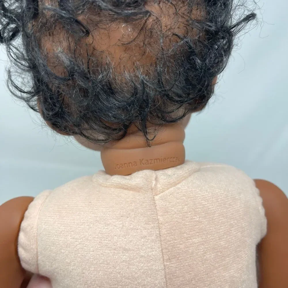 Joanna Kazmierczak Reborn Newborn Doll African American Soft Body 17” Preowned